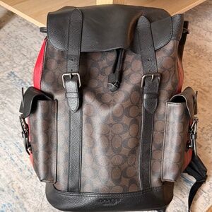 Coach Signature Backpack Red Stripe